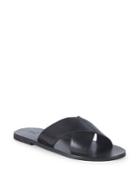 Frye Ally Leather Crisscross Slides