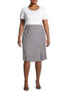 Nipon Boutique Pleated Houndstooth-print Skirt