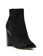 Sam Edelman Yarin Suede And Leather Peep-toe Booties