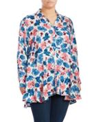 Chelsea & Theodore Floral Hi-lo Blouse