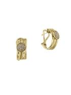 Effy D'oro 0.37 Tcw Diamond And 14k Yellow Gold Hoop Earrings