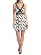Guess Sleeveless Embroidered Cut-out Dress