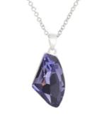Lord & Taylor Sterling Silver & Swarovski Crystal Abstract-shaped Pendant Necklace