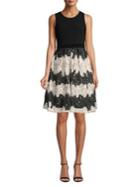 Taylor Mixed Media Fit-&-flare Dress