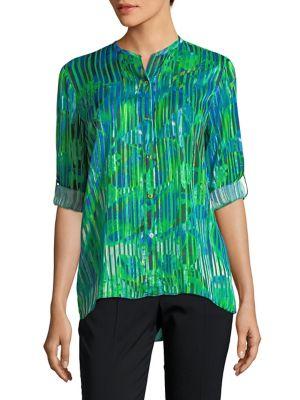 T Tahari Driya Pleated Blouse