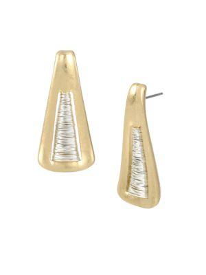 Robert Lee Morris Spun Metal Triangular Wire-wrapped Earrings