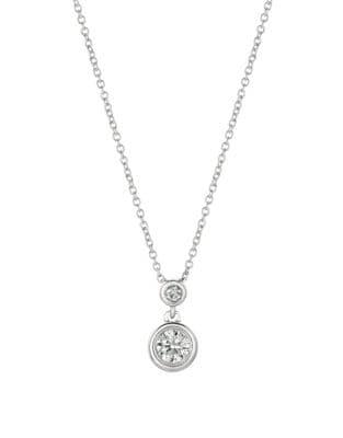 Morris & David 0.35 Tcw Diamond And 14k White Gold Drop Pendant Necklace