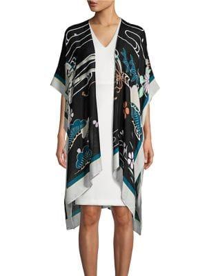 Laundry By Shelli Segal Printed Open-front Kimono