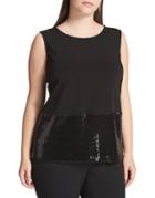 Calvin Klein Plus Sequined Sleeveless Top