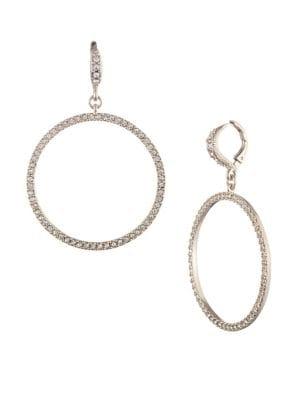 Givenchy Goldtone Pave Hoop Earrings