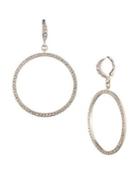 Givenchy Goldtone Pave Hoop Earrings