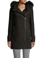 Calvin Klein Faux Fur Hooded Wool-blend Coat