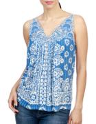 Lucky Brand Floral Lace Yoke Top