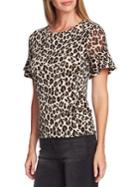 Vince Camuto Highland Leopard-print Ruffled-sleeve Top