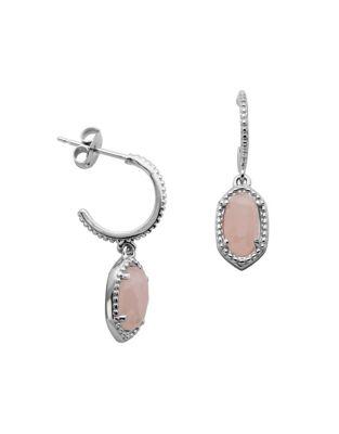 Lord & Taylor Quartz & Sterling Silver Textured Dangle & Drop Earrings