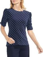 Vince Camuto Sapphire Bloom Ruched Roman Blouse