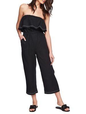 1.state Strapless Wide-leg Linen Jumpsuit