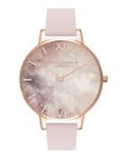 Olivia Burton Semi Precious Stainless Steel And Leather-strap Watch