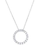 Lord & Taylor 14k White Gold And Diamond Loop Pendant Necklace