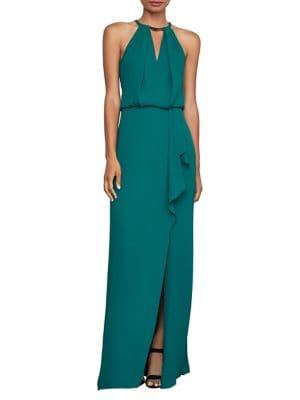 Bcbgmaxazria Halterneck Keyhole Gown