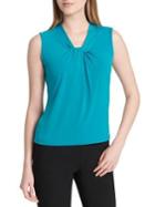 Calvin Klein Petite Sleeveless Knotted Jersey Top
