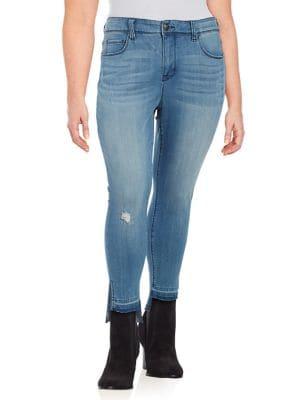 Seven7 Plus High-rise Notched Hem Jeans