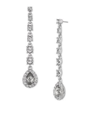 Givenchy Crystal Pear Linear Earrings