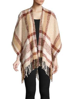 Echo Fringed Plaid Ruana