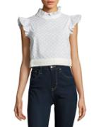 Highline Collective Eyelet Cropped Top