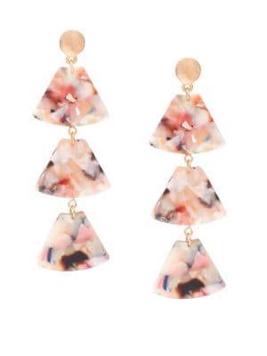 Design Lab Lord & Taylor Tiered Geometric Drop Earrings