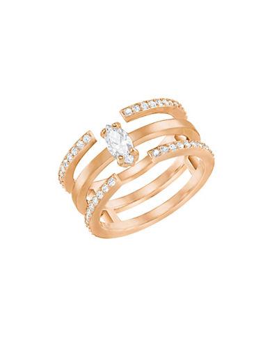 Swarovski Gray Crystal & 18k Rose Gold-plated Cutout Ring