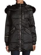 1 Madison Fox Fur-trimmed Quilted Coat