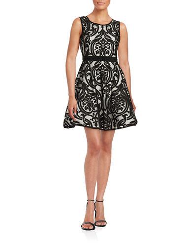 Xscape Lace-topped Fit-and-flare Dress