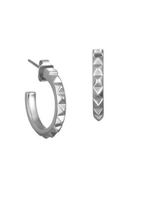 Karl Lagerfeld Paris Pyramid Swarovski Crystal And Crystal Large Hoop Earrings