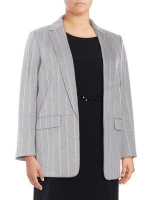 Calvin Klein Plus Plus Open Pinstripe Jacket
