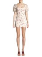 Finders Floral Puff-sleeve Mini Dress