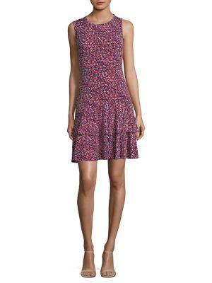 Michael Michael Kors Wildflower Sleeveless Flounce Dress