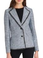 Karl Lagerfeld Paris Notched Tweed Jacket