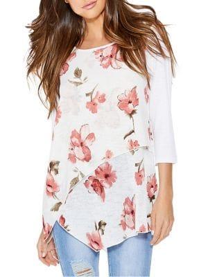 Quiz Light Knit Layered Handkerchief Top