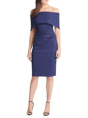 Vince Camuto Off-the-shoulder Midi Sheath Dress