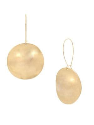 Robert Lee Morris Collection Golden Target Disc Drop Earrings