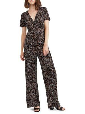 Miss Selfridge Floral-print V-neck Jumpsuit