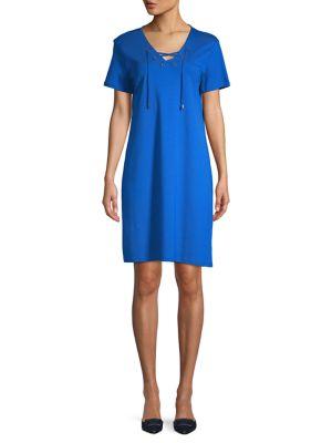 Calvin Klein V-neck Cotton Shirtdress