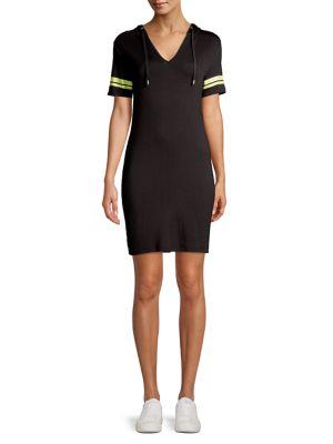 Michael Michael Kors Hooded Varsity Striped T-shirt Dress