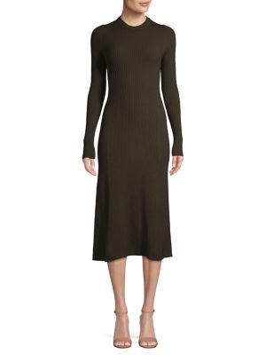 Caara Long-sleeve Ribbed Midi Dress
