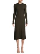 Caara Long-sleeve Ribbed Midi Dress