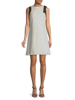 Ivanka Trump Striped Sleeveless Dress