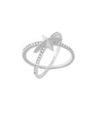 Michael Kors ??rilliance Crystal And Stainless Steel Starburst Pave Open Ring