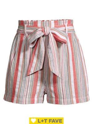 Design Lab Striped Tie-bow Shorts