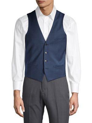 Tallia Orange Twill Stretch Suit Separate Wool Blend Vest